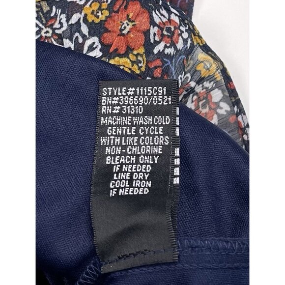 by&by Womens Juniors SMALL Navy Floral Flutter Sleeve Chiffon DRESS NWT NEW - Picture 10 of 10